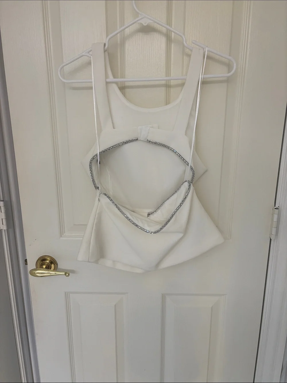 Zara White Beaded-Trim Sleeveless Top - Picture 2 of 5